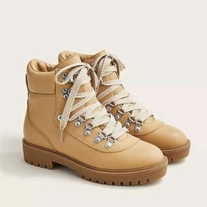NIB J. Crew Lightweight Leather Nordic Boots - Light Caramel